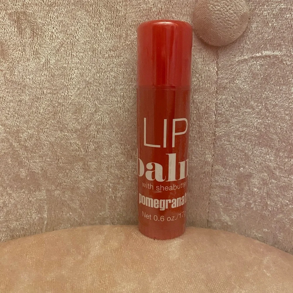 H&M pomegranate lip balm with shea butter.